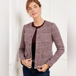 Talbots Plaid Blazer with Gold Buttons